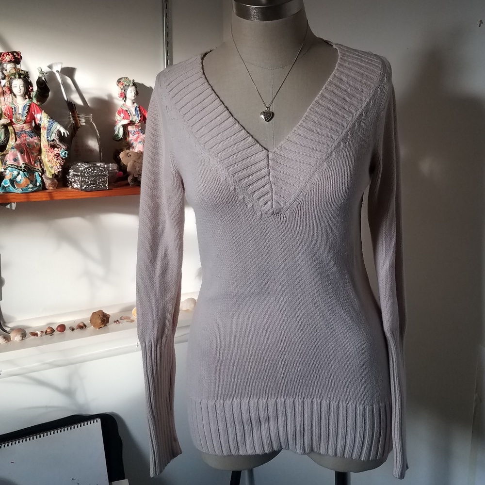 Magaschoni Pink Knit V-Neck Sweater